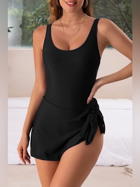 Eomenie Other - NWT Black Tik Tok Viral One-Piece Swimdress with Side Tie